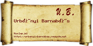 Urbányi Barnabás névjegykártya