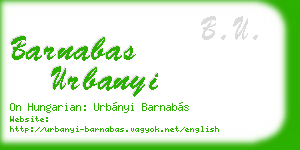 barnabas urbanyi business card